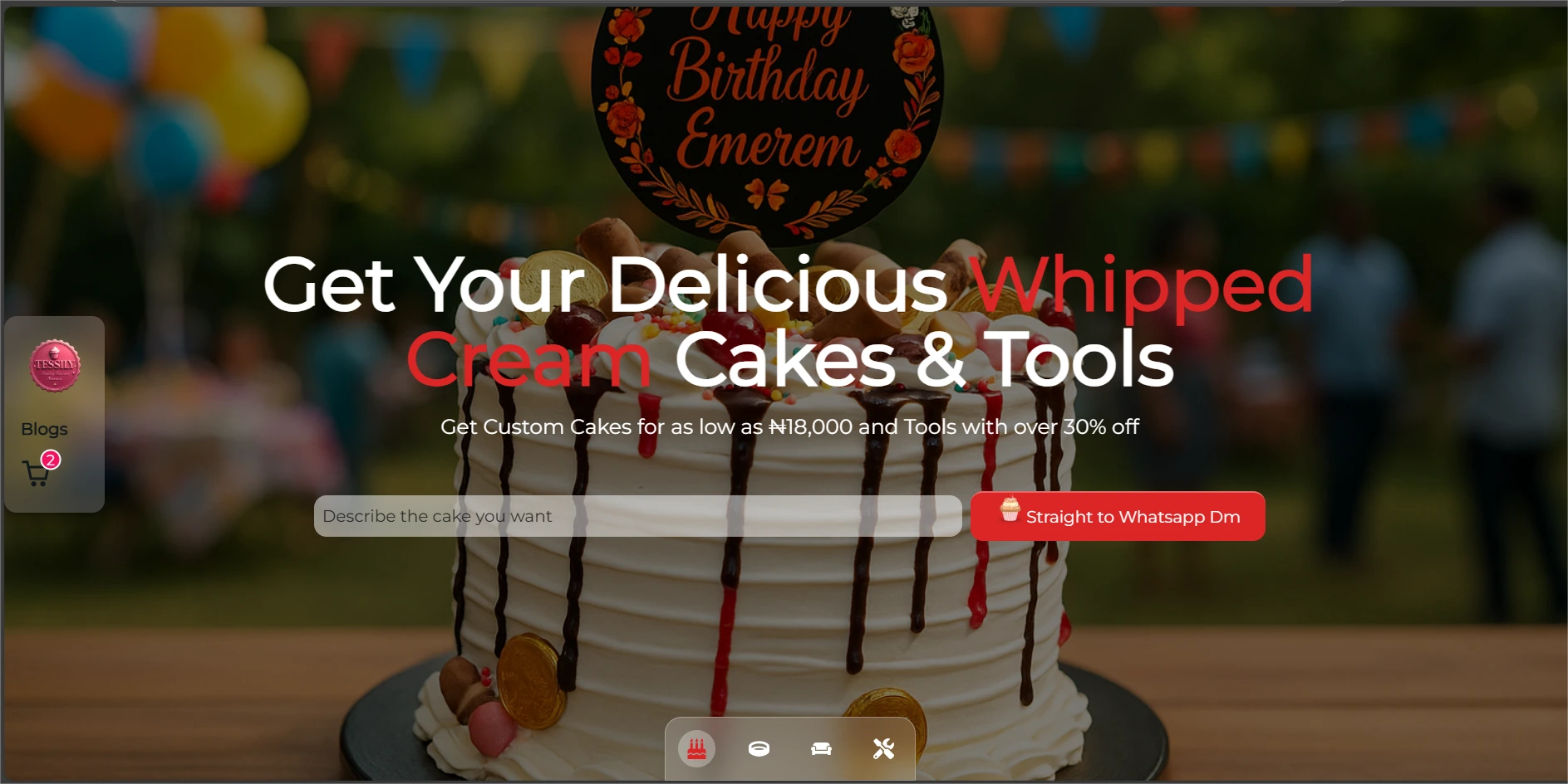 Tessily cakes website